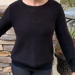 Mendocino black knitted longsleeved sweater, crew neck, great condition, S